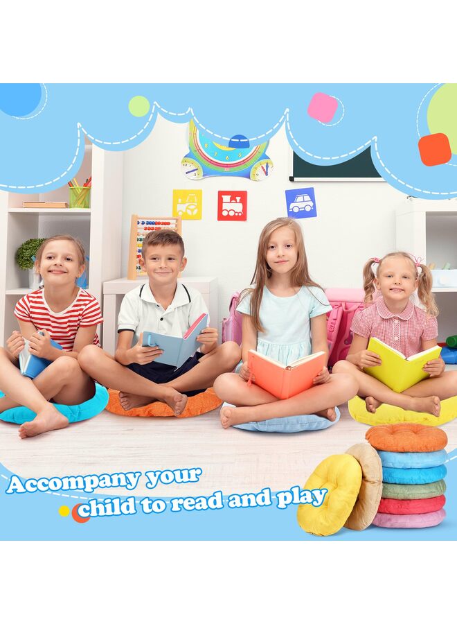 8 قطع من سجادات الأرضيات الدائرية للشقق السكنية، وسائد أرضية مرنة للجلوس في الفصول الدراسية، مناسبة للمنزل واليوغا والتأمل (متعددة الألوان) - Image 5