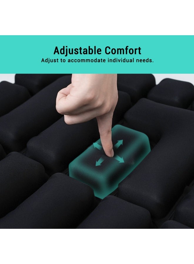 1pc 3D Pressure Relief Air Cushion - Office Chair Car Seat Cushion, Back Support Pad for Desk, Chair, Wheelchair, Adjustable Softness Ergonomic Cushion, Portable and Inflatable - Image 4