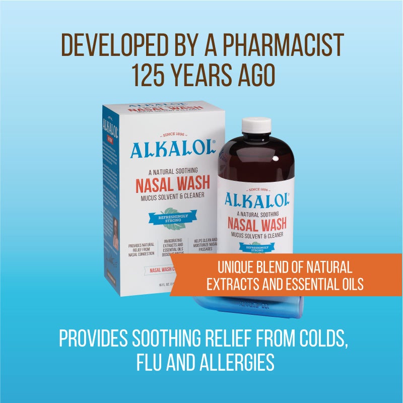 Alkalol ألكالول - غسول أنفي مهدئ طبيعي، بالمنثول، مجموعة من قطعتين، 1 عدد - Image 3