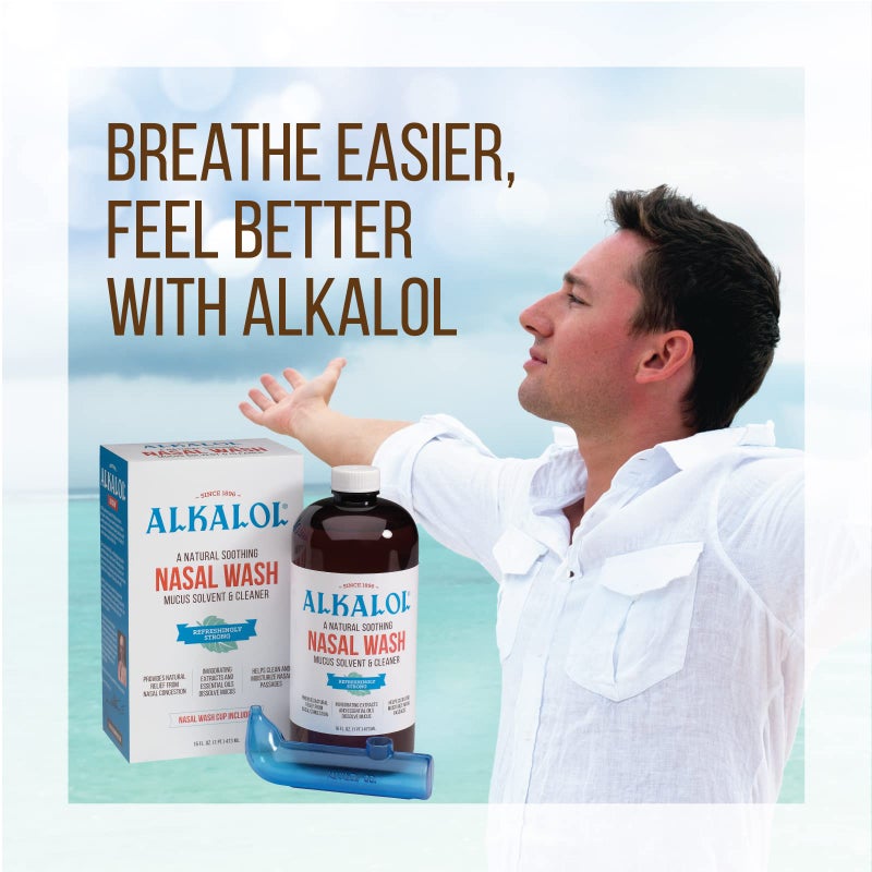 Alkalol ألكالول - غسول أنفي مهدئ طبيعي، بالمنثول، مجموعة من قطعتين، 1 عدد - Image 2