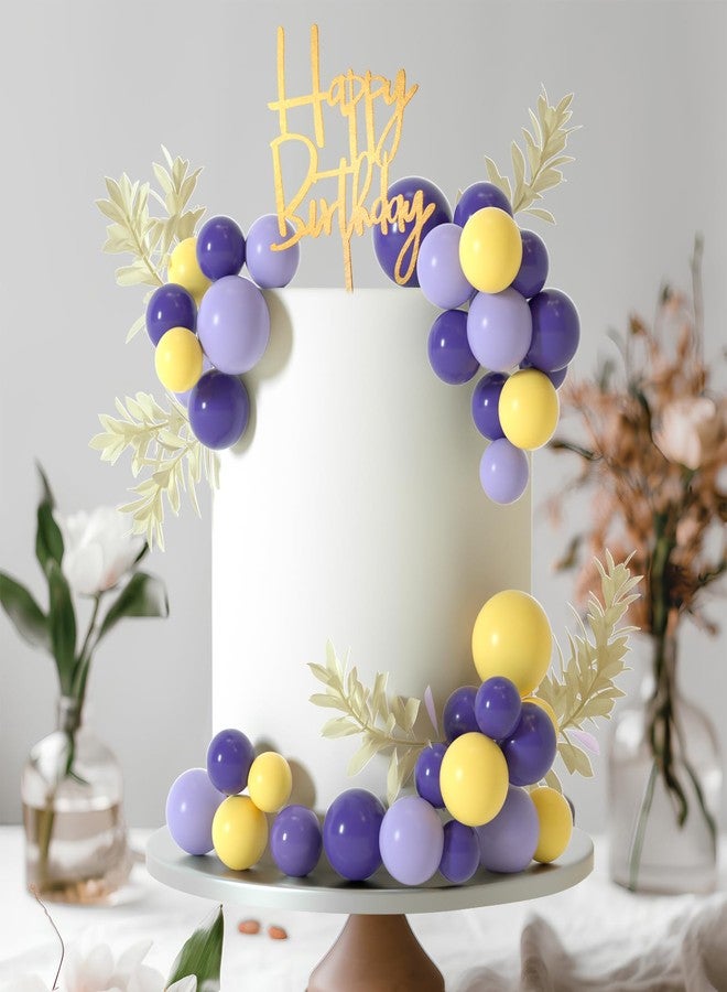 MIAHART Ball Cake Toppers Boho Grass Cake Topper Ball Cake Insert Decoration for Birthday Wedding Baby Shower Party Decorations Boho Themed Party Supplies (Purple,yellow,light purple) - Image 5