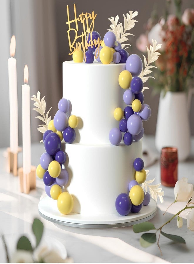 MIAHART Ball Cake Toppers Boho Grass Cake Topper Ball Cake Insert Decoration for Birthday Wedding Baby Shower Party Decorations Boho Themed Party Supplies (Purple,yellow,light purple) - Image 3