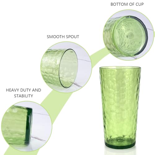 Yalin 24-Ounce Plastic Tumbler Acrylic Drinking Glasses, Reusable Plastic Cups, Stackable, BPA-Free, Shatter Proof, Dishwasher Safe, Set of 8 (Green) - Image 3