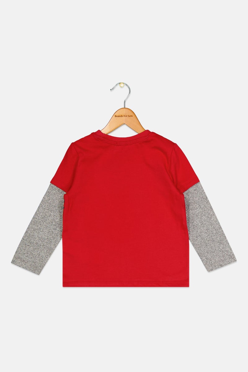 Dp Am Toddlers Boy Long Sleeve Graphic Print Top, Multicolor - Image 2