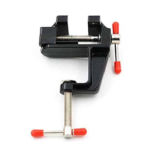 BUYSK Mini Table Bench Vice Clamp for Jewelry Model Making DIY Repairs Modelling Painting and Crafting-Black (aluminum alloy) - Image 1