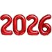 BBPOOL Giant Red 2026 Balloons 40 Large Red 2026 Balloons Helium Mylar Foil Balloons for 2026 New Year Graduation Christmas Party Decoration - Image 2