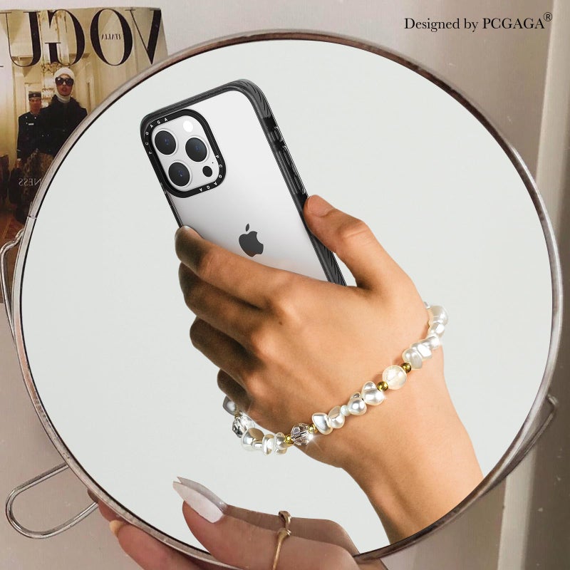 pcgaga Pearl Beaded Phone Charm, Phone Wrist Strap, Handmade Bracelet Straps, Anti-Lost Lanyard Wrist Chain for Airpods Women Girls Gift, Keychain etc (White Pearl) - Image 2
