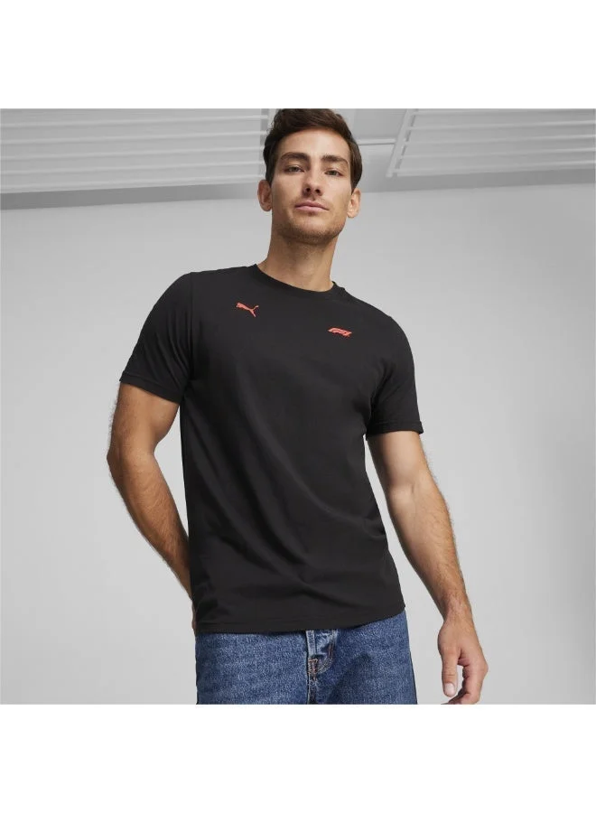 فورمولا1 تي شيرت FORMULA1 ESS+ برسومات - أسود مريح