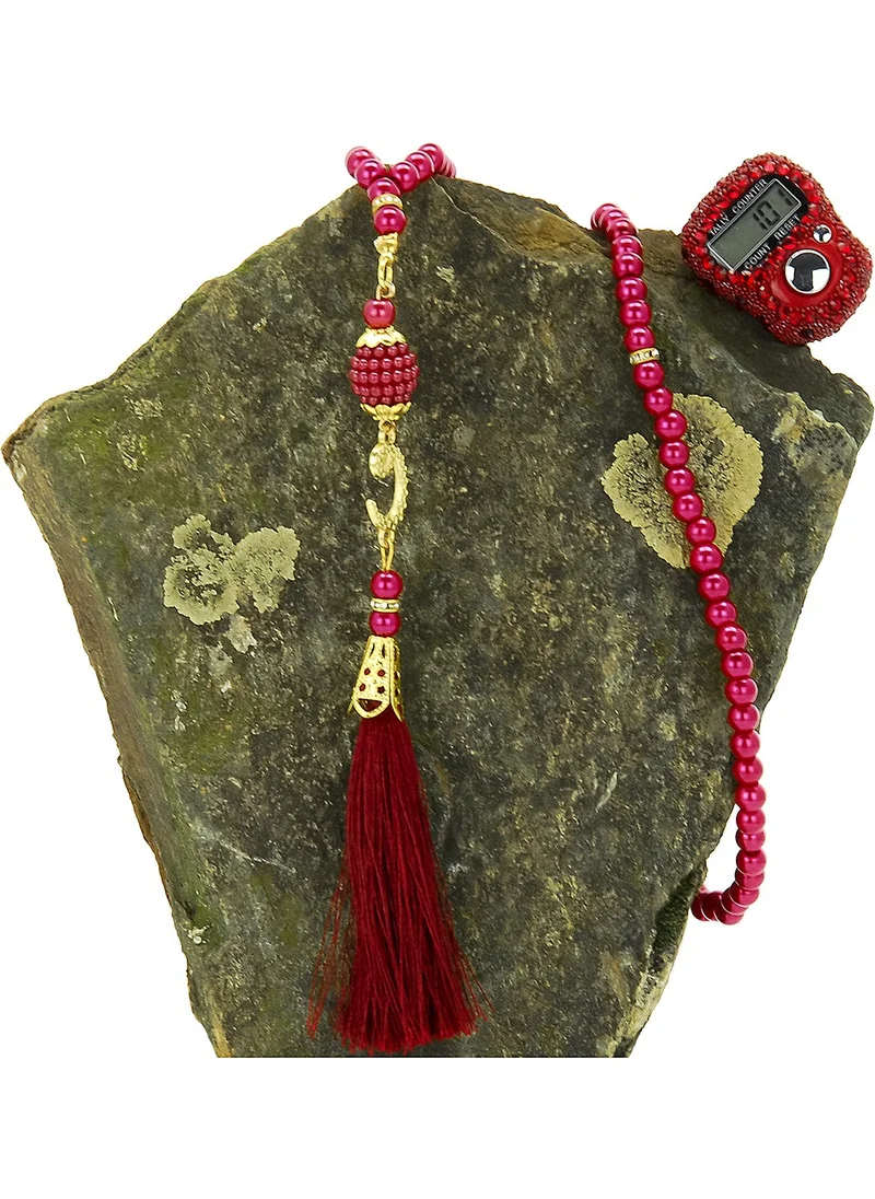İhvan Online Stone Chanting - Gift Set with Pearl Prayer Beads - Red Color