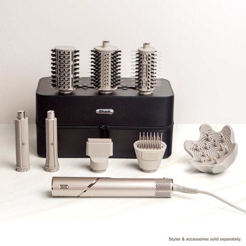 Shark حافظة تخزين نظام تصفيف وتجفيف الهواء Shark XHD400SAC FlexStyle، حافظة سفر من جلد نباتي، سوداء - Image 5