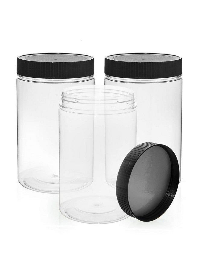 Vumdua Vumdua 27 Ounce Plastic Jars with Lids, 3 Pack Food Storage Containers Airtight, Clear Containers for Organizing  - Image 1