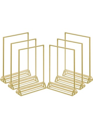 6 Pieces Gold Rimmed Clear Acrylic Table Sign Holders, Double Sided Frame with Gold Border and Vertical Stand for Wedding Table Number, Restaurant Sign, Photo Display, Menu Holder (10x15cm) - pzsku/Z77D6DE4D5E7794DC06A8Z/45/_/1723862117/0cbc348e-502b-4ee6-90e8-055d622312f7