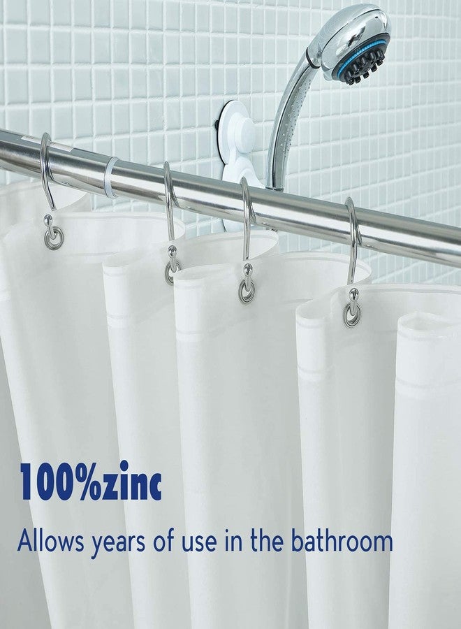 UNCONSIL Metal Shower Curtain Hooks，Set of 12 Rings，Rust Resistant S Shaped Hooks Hangers for Shower Curtains, Kitchen Utensils, Clothing, Towels, etc. (Chrome) - Image 2
