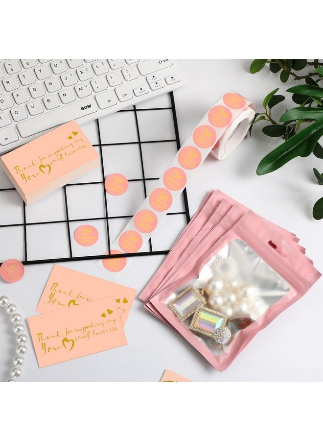 Leelosp Leelosp 2280 Pcs Christmas Thank You Cards and Stickers Small Business Packaging Supplies Bracelet Jewelry Gloss Thank You for Supporting My Small Business Stuff Essentials(Black, White, Gold, Pink)  - Image 4