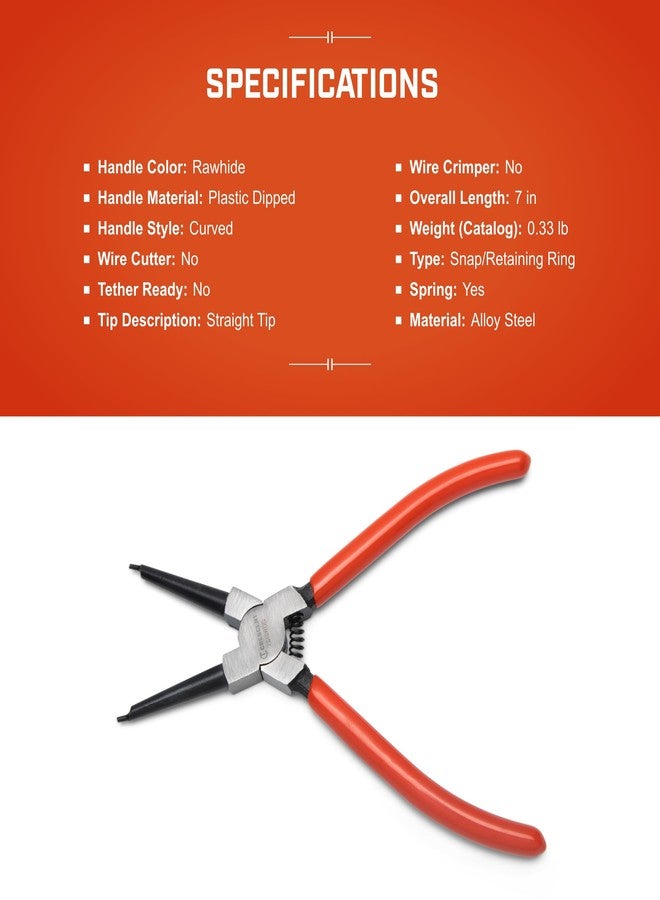 Crescent Straight Internal Snap Ring Pliers - Rings Installation & Removal Tool for Home Improvement, Repair & Mechanic Use - 7" - 7SISRDG - Image 5