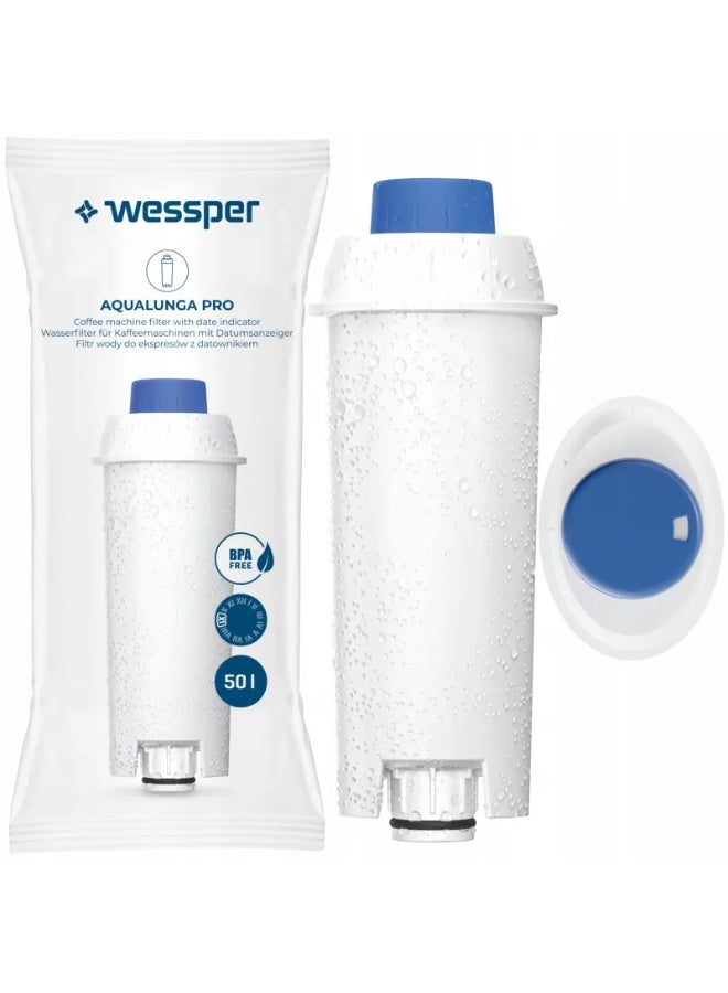 خرطوشة فلتر مياه Wessper AquaLunga Pro لآلات القهوة – موديل AquaLunga Pro، متوافقة مع De’Longhi wes039 - Image 1