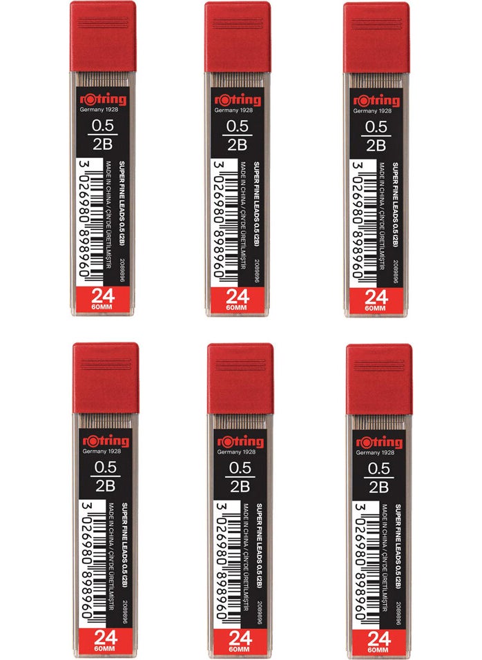 Rotring 0.5 Pen Tip 2B Super Polymer 6 Pieces 