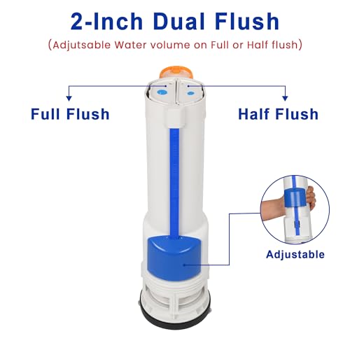 Prem's Dual Flush Plastic Valve, Water-Saving Dual Mode, Push Button Lid Operation, Durable Plastic Construction, 10 Inch - Image 5