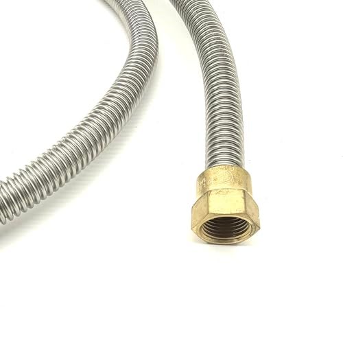 GRILLJOB 60 Inch Stainless Steel Bellow Propane Fireplace Extension Connection with 3/8" Female Flare Nuts, More Durable than Black Rubber Hose - Image 2