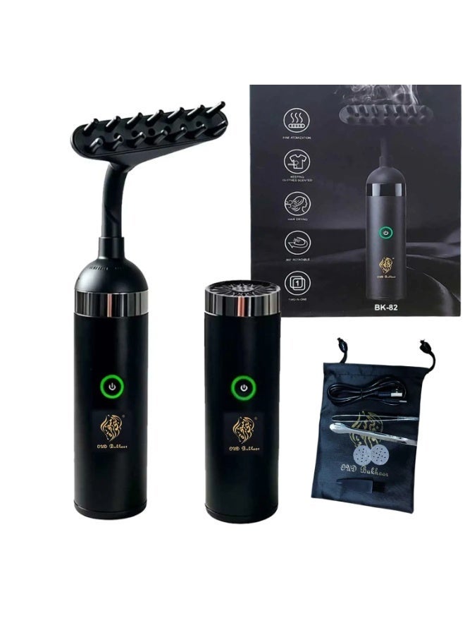 ELTRAZONE 2-in-1 Portable Electronic Oud Burner & Rotating Hair and Clothes Diffuser – BK-82 - Image 1
