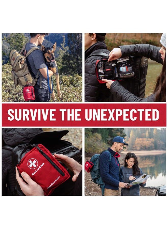 Surviveware Small First Aid Kit with Waterproof Laminate Bags (Red) - Image 5