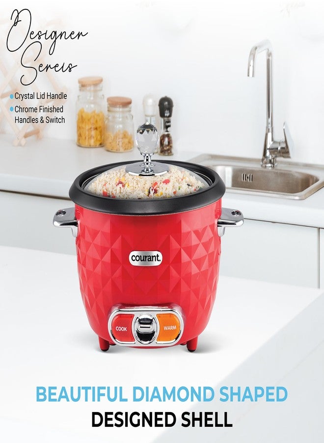 طنجرة أرز كورانت سعة 10 أكواب (مطبوخة) مع سلة تبخير، تشغيل بلمسة واحدة، وظيفة الحفاظ على الحرارة تلقائياً، لون أحمر - Image 2