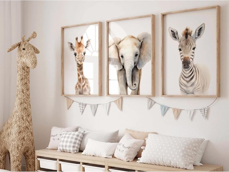 Baccone Safari Nursery Wall Art Set of 3 - Image 1