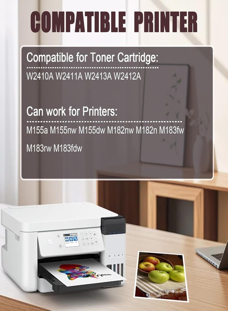 Replacement CF216A Toner Set (W2410A, W2411A, W2412A, W2413A) - Four Colors (Black, Cyan, Yellow, Magenta) - High-Quality Printing Compatible with HP MFP M182 and MFP M183 Printers - Image 2