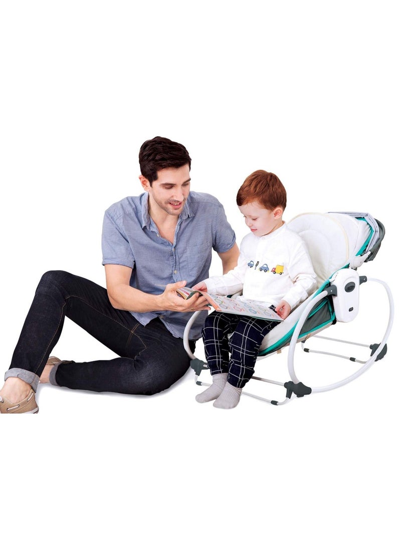5 in 1 Electric Baby Rocking Crib, Electric Baby Cradle Vibration Crib Rocking Chair, Can Sit Can Lift Basket, Pink Baby Rocker  - Image 5