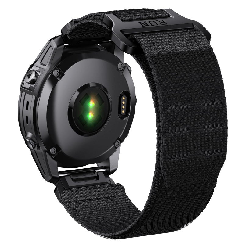 Dado حزام تكتيكي من النايلون QuickFit مقاس 22 مم متوافق مع Garmin Fenix 7/6/5/5 Plus/EPIX Pro/Approach S62/S60 – حزام ساعة بديل متين - Image 1