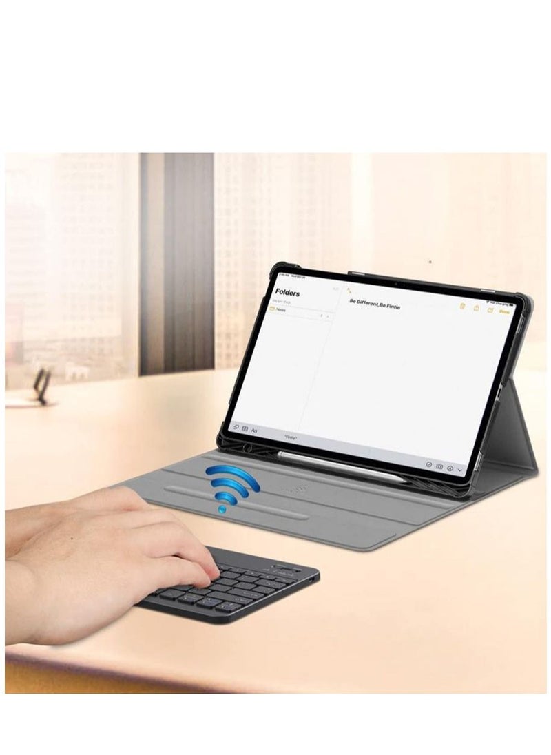 KASTWAVE - Case For Samsung Galaxy Tab S7 FE 12.4 Inch 2021  With  Detachable Wireless Bluetooth Keyboard Black - Image 1