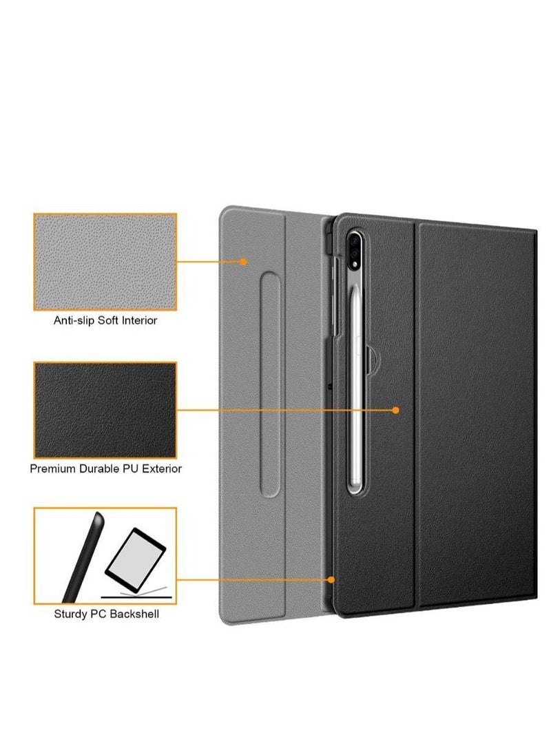 KASTWAVE - Case For Samsung Galaxy Tab S7 FE 12.4 Inch 2021  With  Detachable Wireless Bluetooth Keyboard Black - Image 1