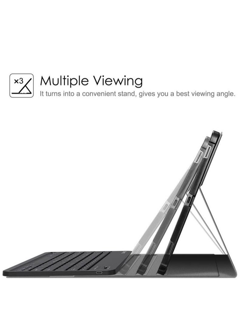 KASTWAVE - Case For Samsung Galaxy Tab S7 FE 12.4 Inch 2021  With  Detachable Wireless Bluetooth Keyboard Black - Image 1