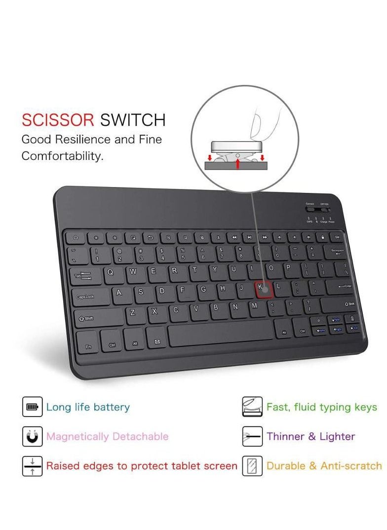 KASTWAVE - Case For Samsung Galaxy Tab S7 FE 12.4 Inch 2021  With  Detachable Wireless Bluetooth Keyboard Black - Image 1