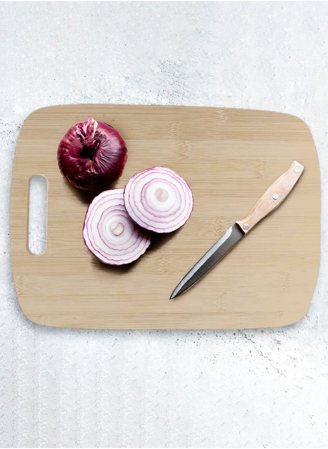 CATANES Arc Shape Bamboo Cutting Board 26x36x0.5 Cm Light Brown  - Image 1