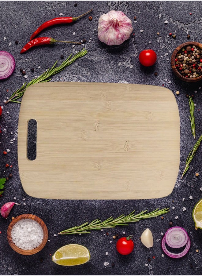 CATANES Arc Shape Bamboo Cutting Board 26x36x0.5 Cm Light Brown  - Image 3