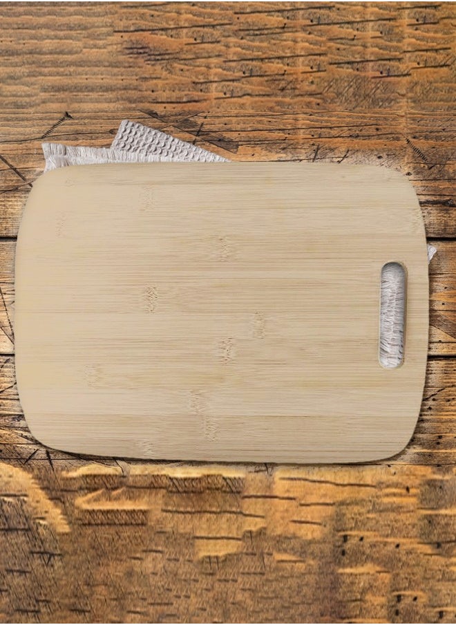 CATANES Arc Shape Bamboo Cutting Board 26x36x0.5 Cm Light Brown  - Image 2