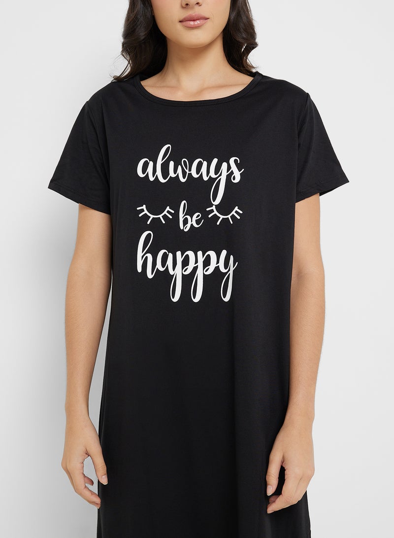 ELLA T-Shirt Night Dress With Frill Hem  - Image 3