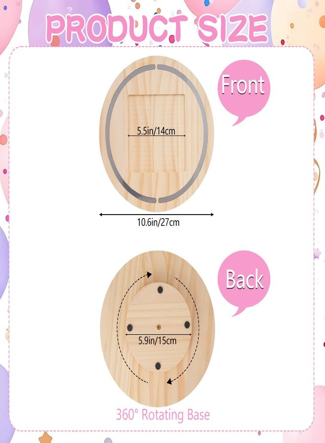 WAKCCIL 361° Round Wooden Turntable Organizer for Tonies - Magnetic Figure & Box Storage Shelf with Non-Slip Base, Natural Pine, Fits 10+ Tonies - Image 2