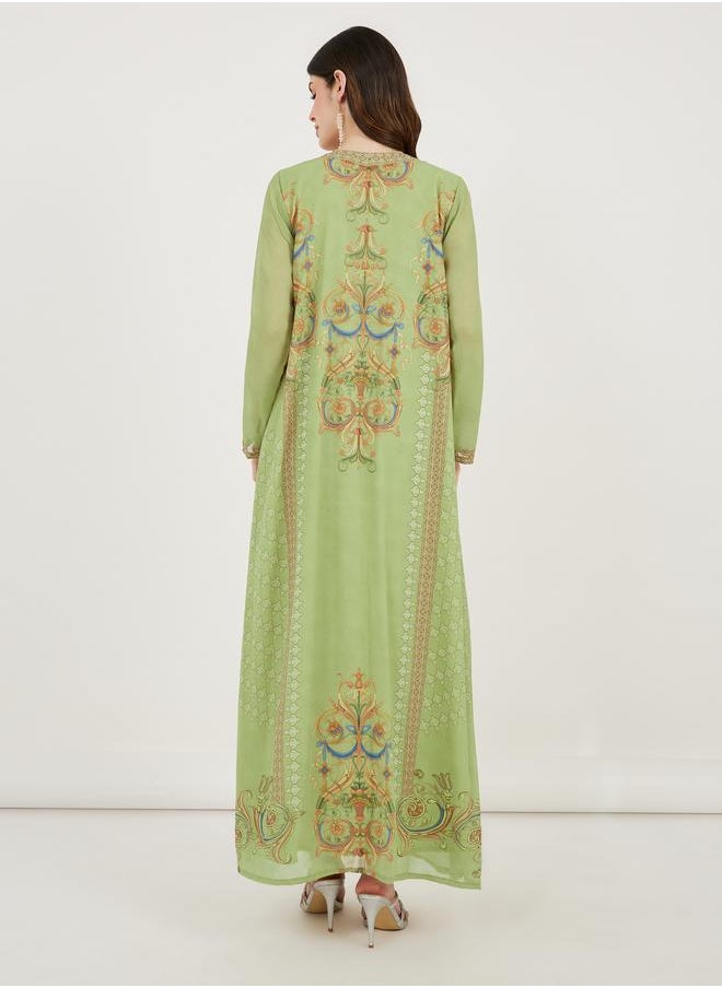 Maxim Creation Maxim Creation Printed Georgette Kaftan with Studded Detail  - Image 5