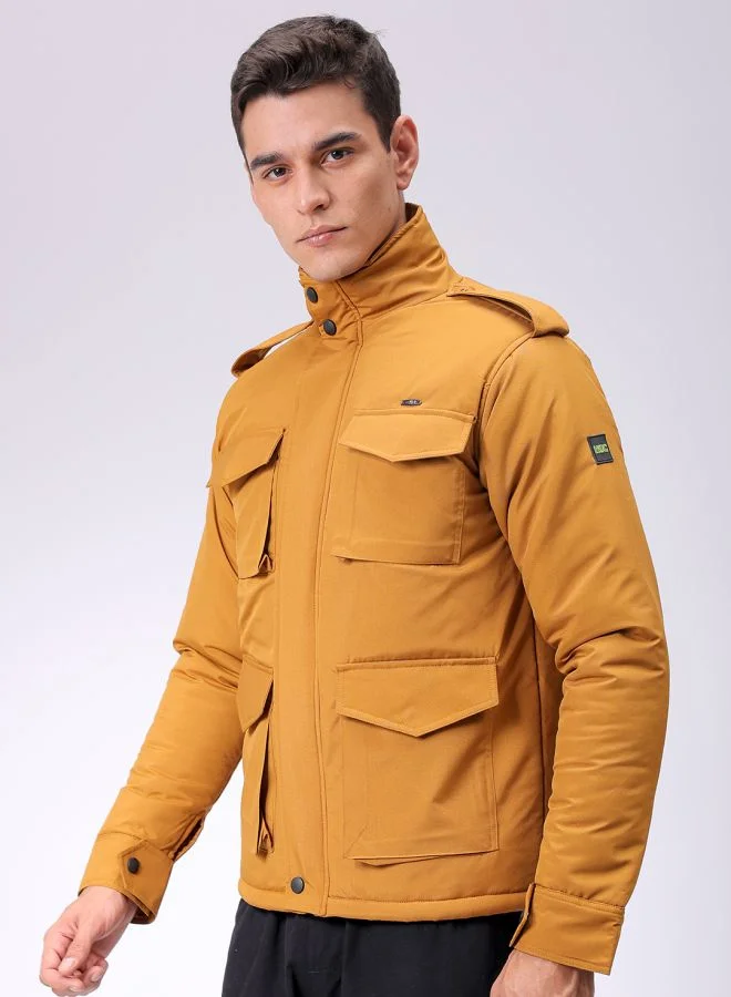 The Indian Garage Co Men Slim Fit Solid Puffer Jackets