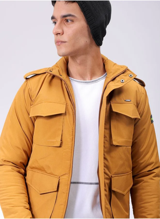 The Indian Garage Co Men Slim Fit Solid Puffer Jackets