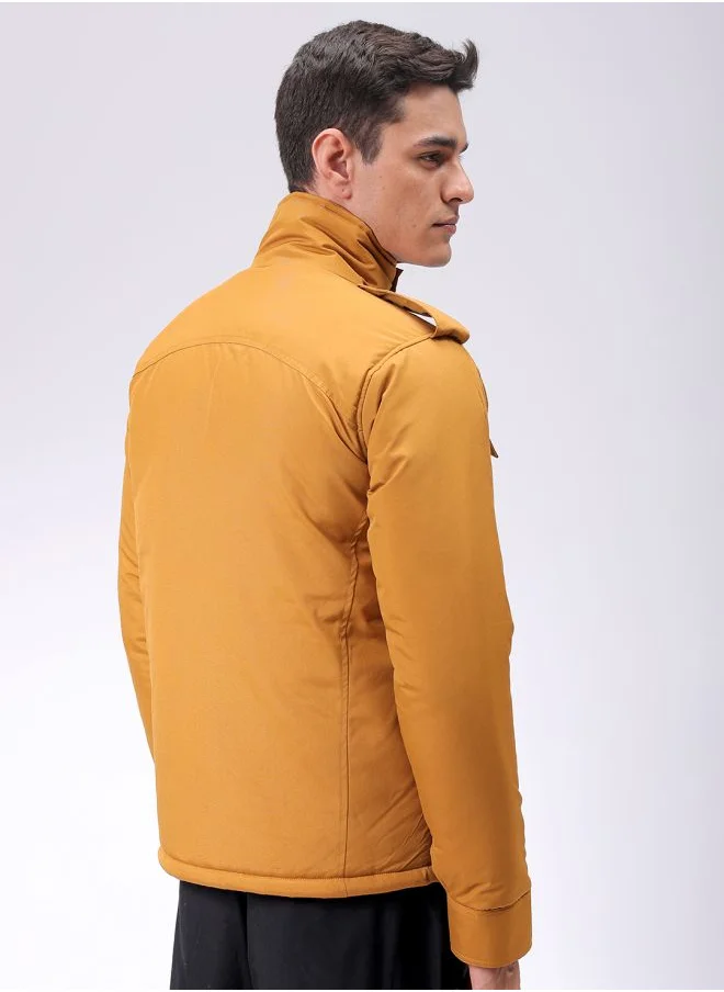 The Indian Garage Co Men Slim Fit Solid Puffer Jackets