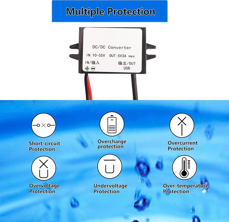 XMSJSIY 12V 36V 48V to 5V USB Step-Down Converter DC Buck Module Adapter - Image 5