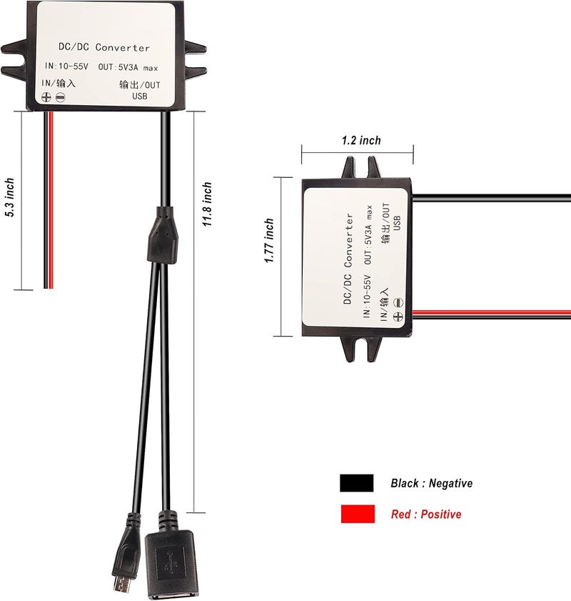 XMSJSIY 12V 36V 48V to 5V USB Step-Down Converter DC Buck Module Adapter - Image 2