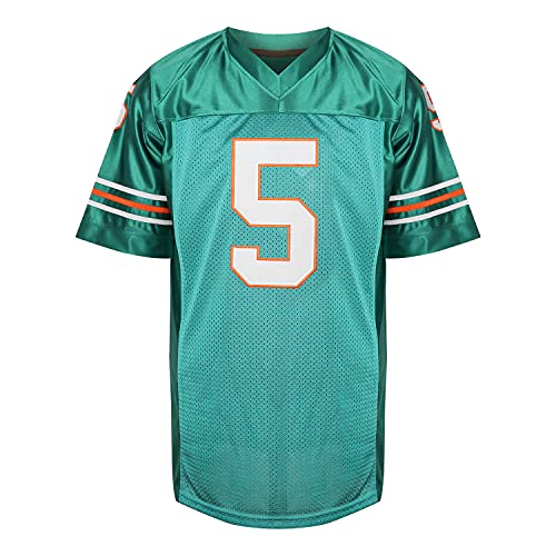 MESOSPERO Mens Ray Finkle 5 Ace Ventura Pet Detective Jim Carrey Movie Football Jersey All Stitched Green S-XXXL (Green, XXX-Large) - Image 2