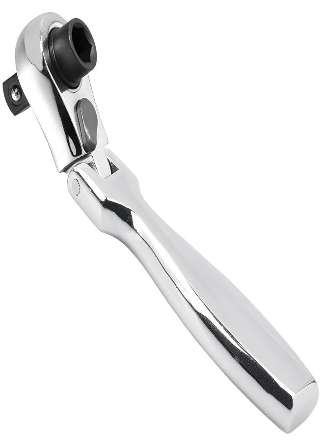 ياكاموز مفتاح ربط YAKAMOZ Flex Head Mini Ratchet، مفك براغي صغير ذو زاوية قائمة قابل للعكس، 2 في 1، 72 سنًا، مفتاح ربط سقاطة بمقبس 1/4 بوصة للمساحات الضيقة - Image 1