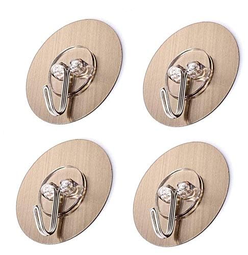 ZURATO Self Adhesive Wall Hooks Sticking Hook Adhesive Hanger Round Stainless Steel Strong Wall Kitchen Waterproof Home(4, Round Hook) - Image 2