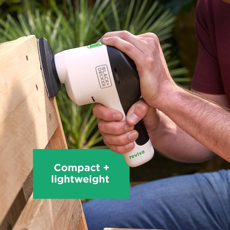 BLACK+DECKER Reviva 12V Cordless Sander Eco Made From 50% Recycled Material For Finishing Touches To Diy Needs Revds12C-Gb - Image 3