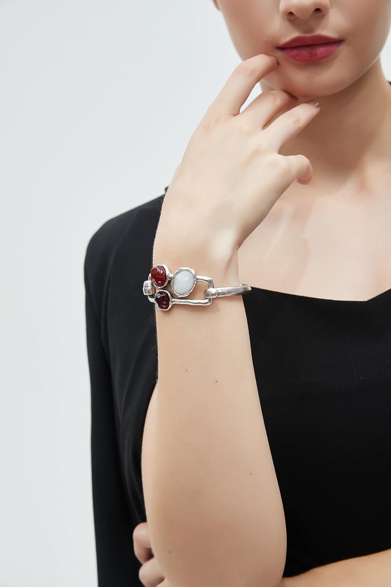joymiao Bangle Bracelets for Women Chunky Arm Cuff Bangle Silver Bangles for Small Wrist Wrist Wrap Bracelet Jewelry - Image 2